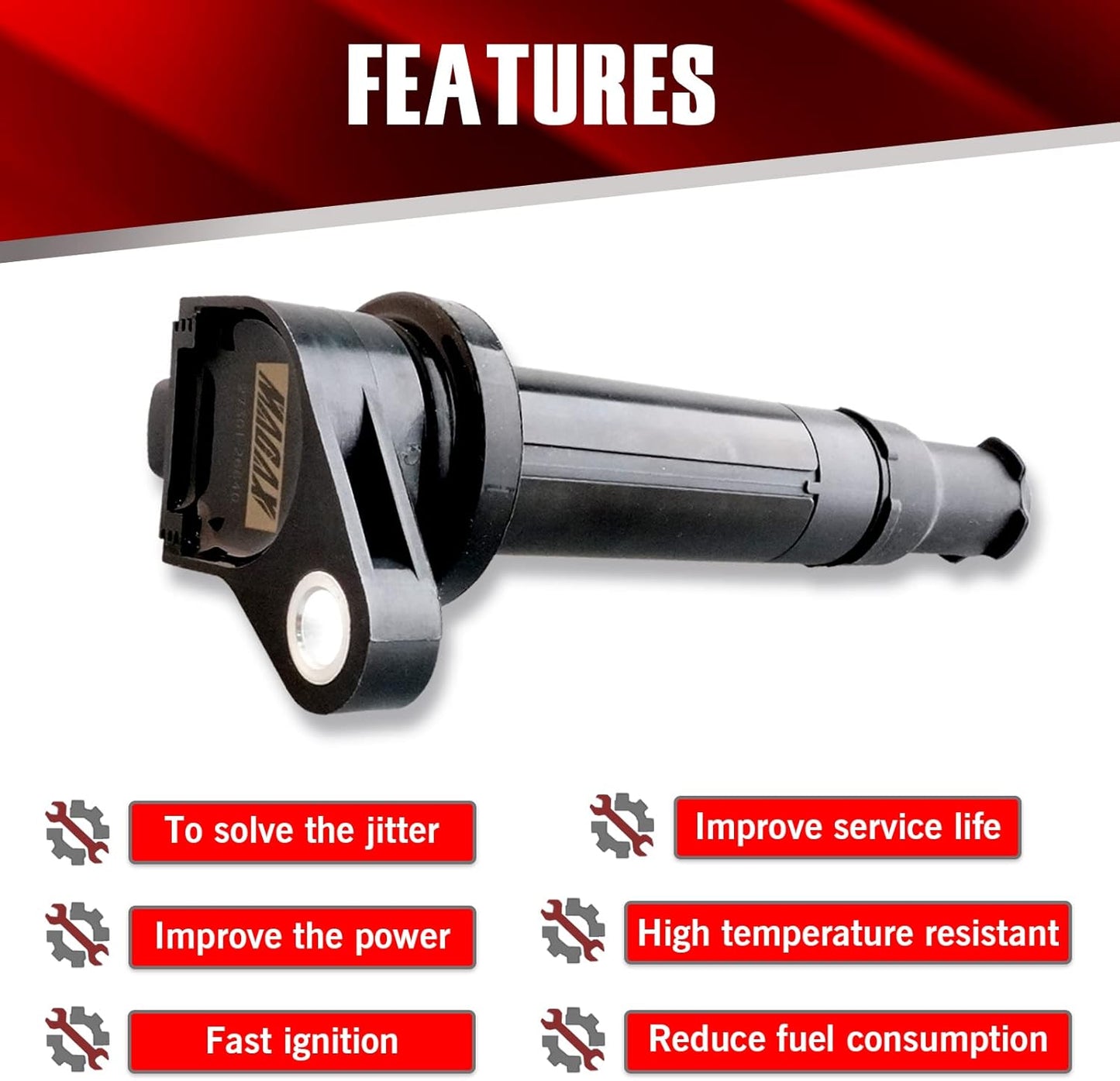 Set of 4 Ignition Coils UF499 C1543 Compatible with Hyundai Kia Dodge 2006 2007 2008 2009 2010 2011 Accent Rio Rio5 Attitude - L4 1.6L