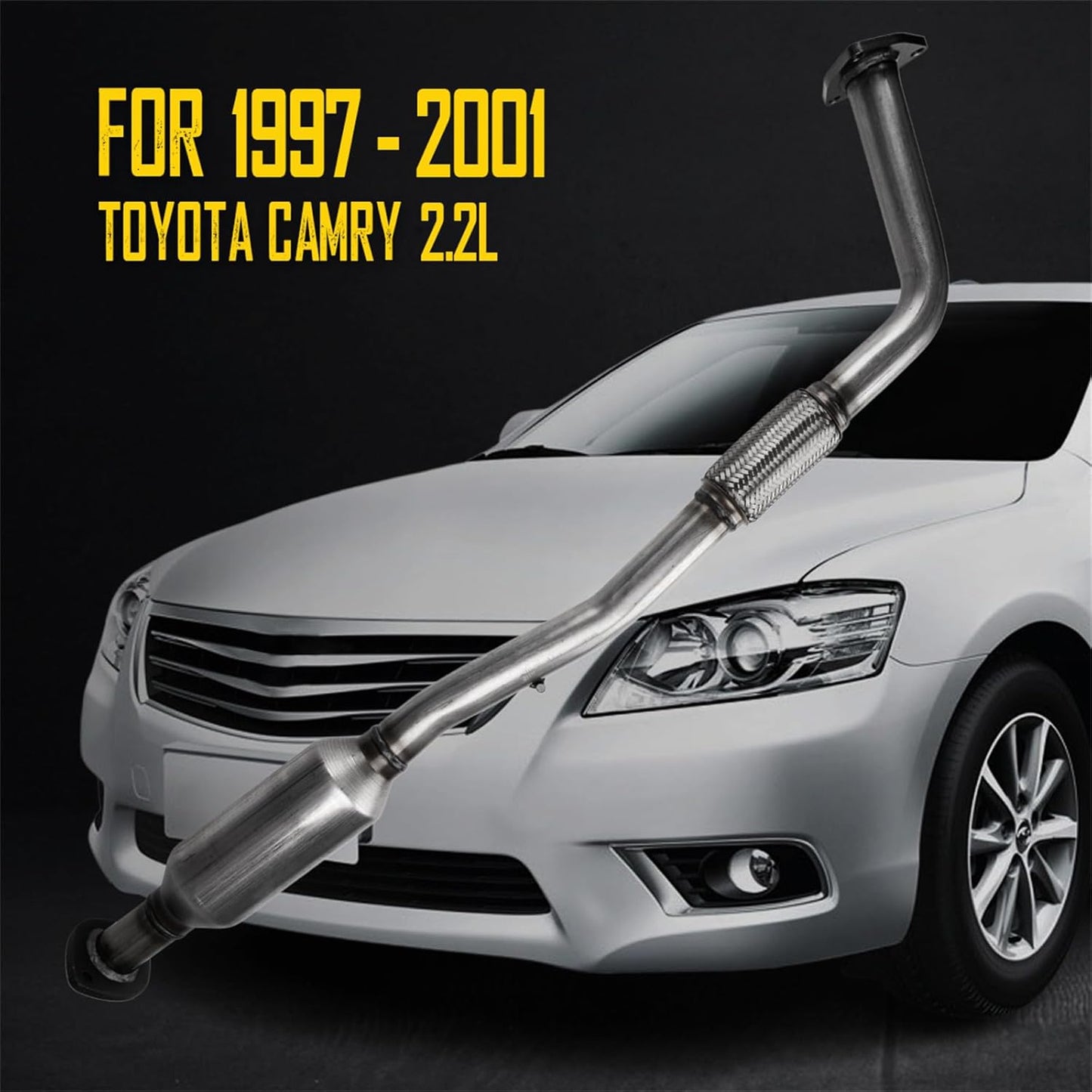 Catalytic Converter Flex Exhaust Pipe Replacement for 1997-2001 Camry 1999-2001 Solara 2.2L Replace 0995701, 326145, 0965701, 55537, 40244, 58052,88082 (EPA Compliant)