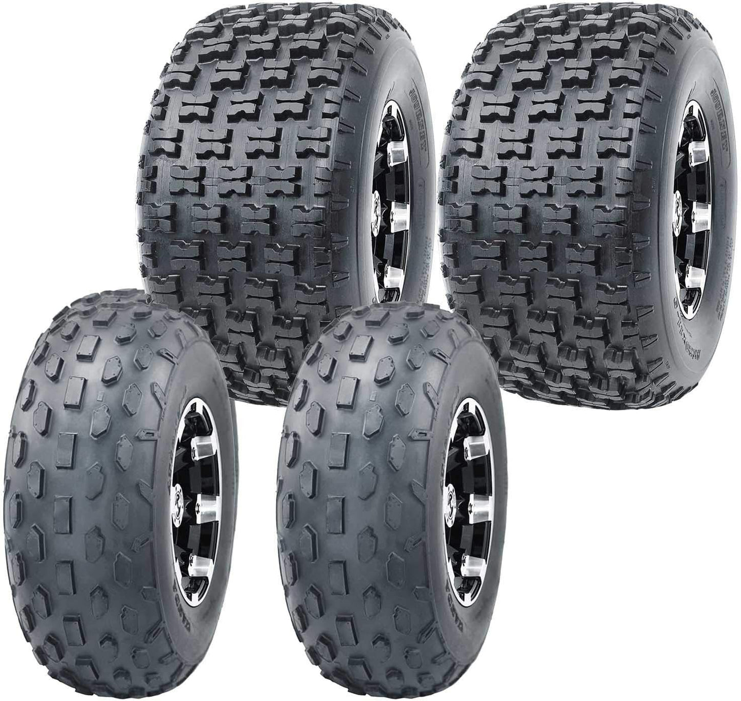 WANDA Set 4 ATV Tires 19X7-8 & 20X10-9 fit 09-17 Polaris Ranger RZR 170