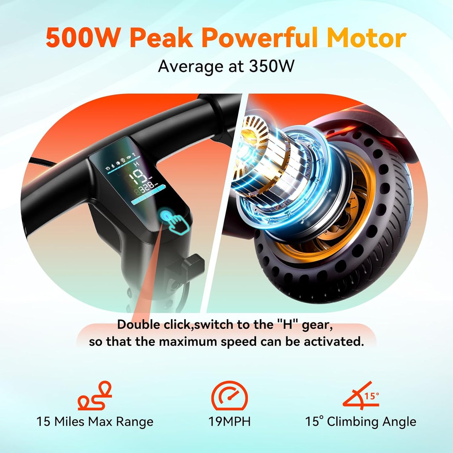 TST Electric Scooter for Adult, Up to 19 MPH and 20 Miles Long Range E Scooter, 8.5"/10" Solid and Pneumatic Tire, Portable Folding EScooter with Dual Brakes, Commuting Escooter App Control