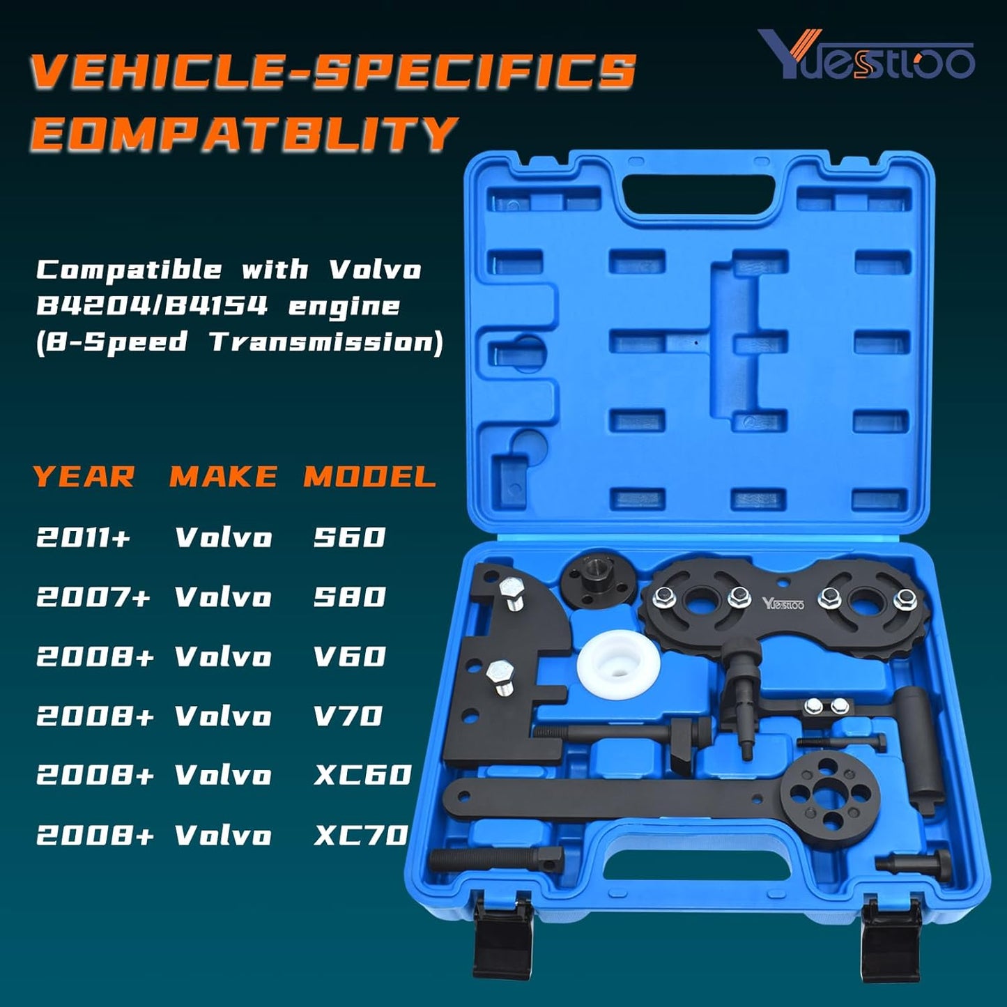 Camshaft Alignment Tool Kit, Timing Tool Kit Compatible with New Volvo 2.0T S60 S80 V60 V70 XC60 XC70 XC80 with B4204/B4154 Engine, Camshaft Chain Timing Tool