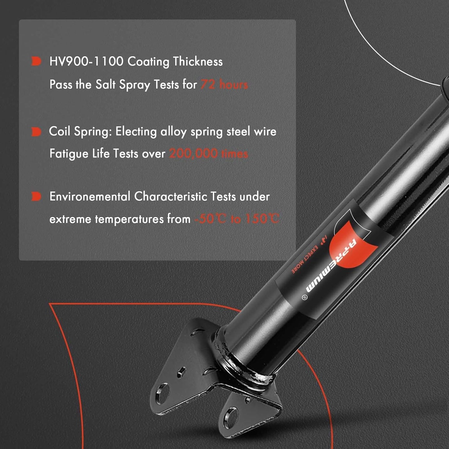 A-Premium Rear Pair (2) Strut Shock Absorber Compatible with Mercedes-Benz GL320 GL350 GL450 GL500 GL550 ML320 ML350 ML450 ML500 ML550 ML63 AMG, Driver and Passenger Side