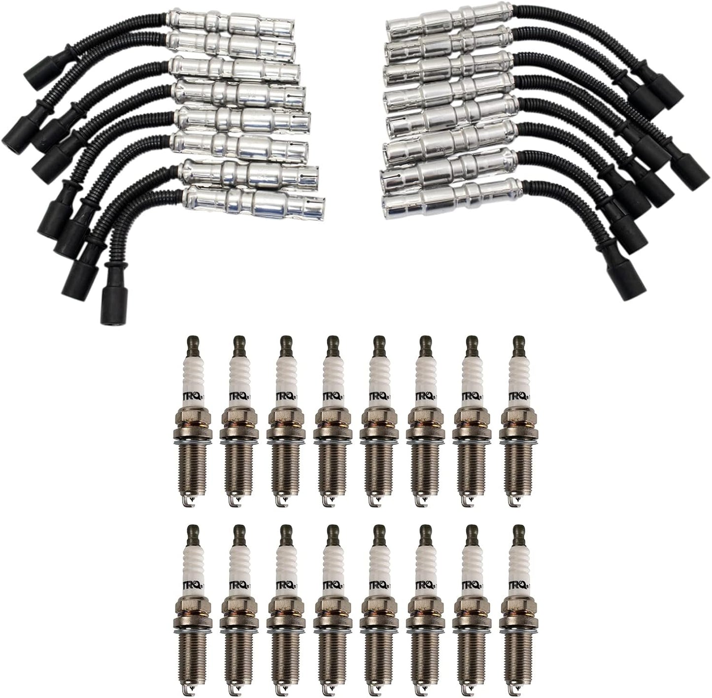 TRQ Ignition Kit Spark Plugs Wire Set Compatible with 2011-2019 Ford Fiesta