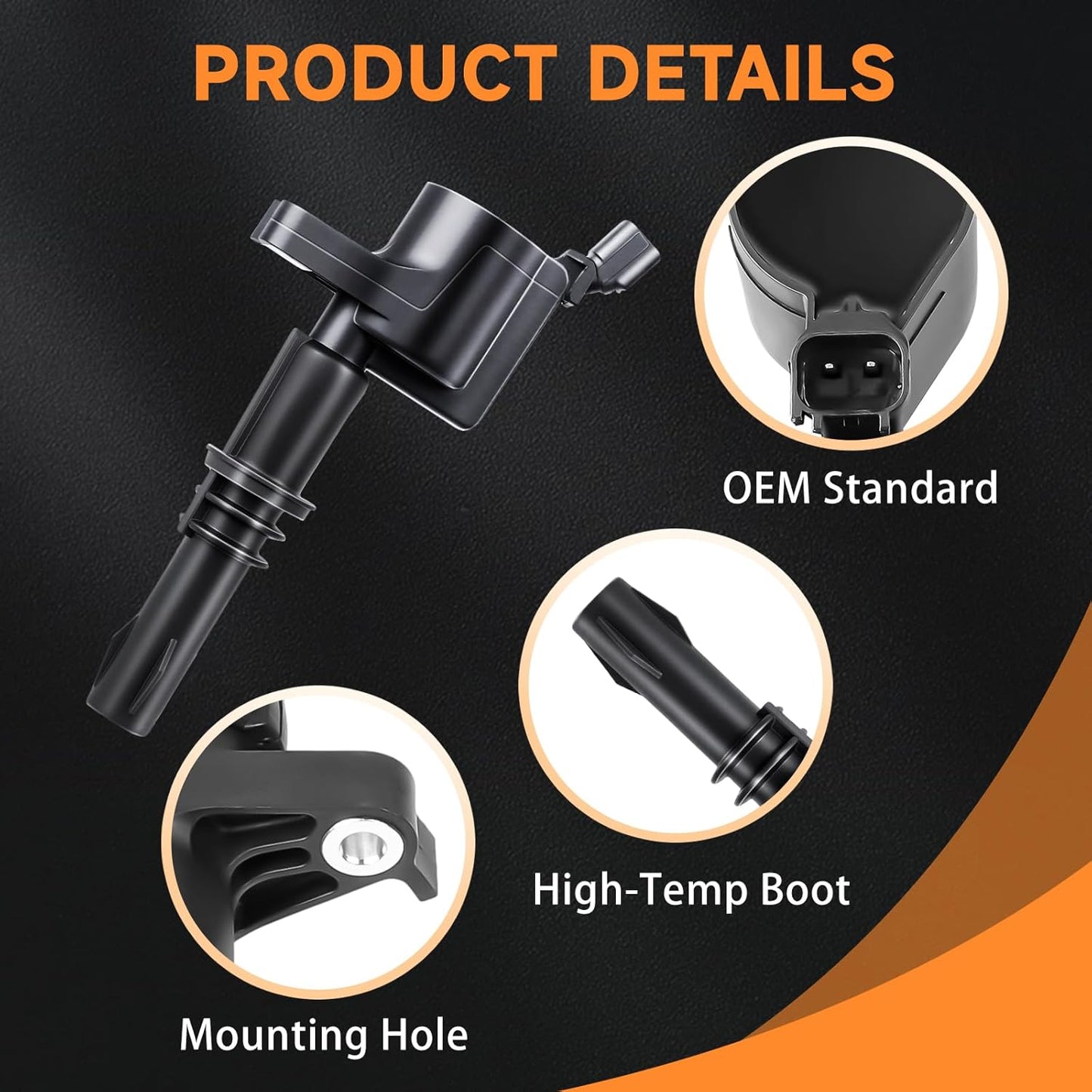 8PCS Ignition Coil Pack Compatible with Ford Lincoln 4.6L 5.4L 5.8L 6.8L Expedition Explorer F-150 F-250 F-350 Super Duty Mustang Explorer Navigator 2004 2005 2006 2007 2008 2009, DG511 C1541 FD508