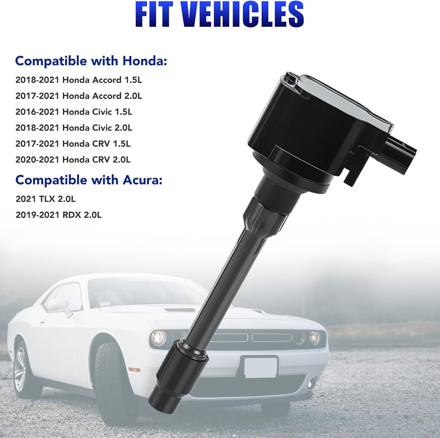 Set of 4 Ignition Coil Pack and Spark Plugs Fits for 1.5 2.0 L4 Honda Civic Accord CRV CR-V Acura TLX RDX 2016 2017 2018 2019 2020 2021 Spark Plugs and Coils Replaces# UF781 3052059B013