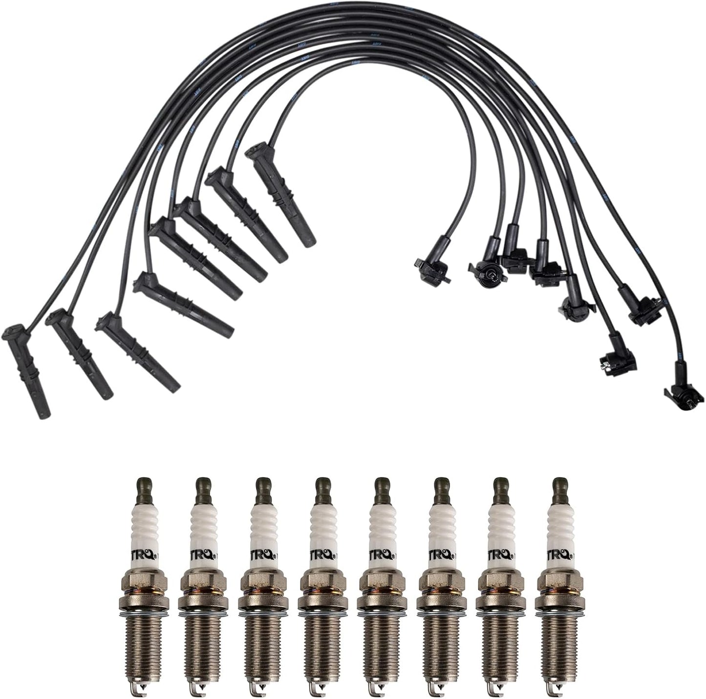 TRQ Ignition Kit Spark Plugs Wire Set Compatible with 2011-2019 Ford Fiesta