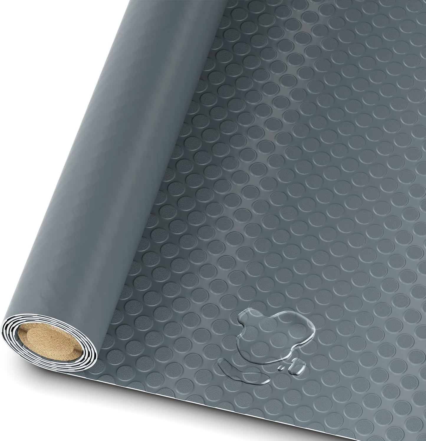 TRIPOWER Heavy Duty Garage Floor Mats - 7.5 x 20 FT, Diamond Plate, Anti-Slip and Waterproof PVC Garage Flooring Roll for Under Car, Trailer, Porch, Grey
