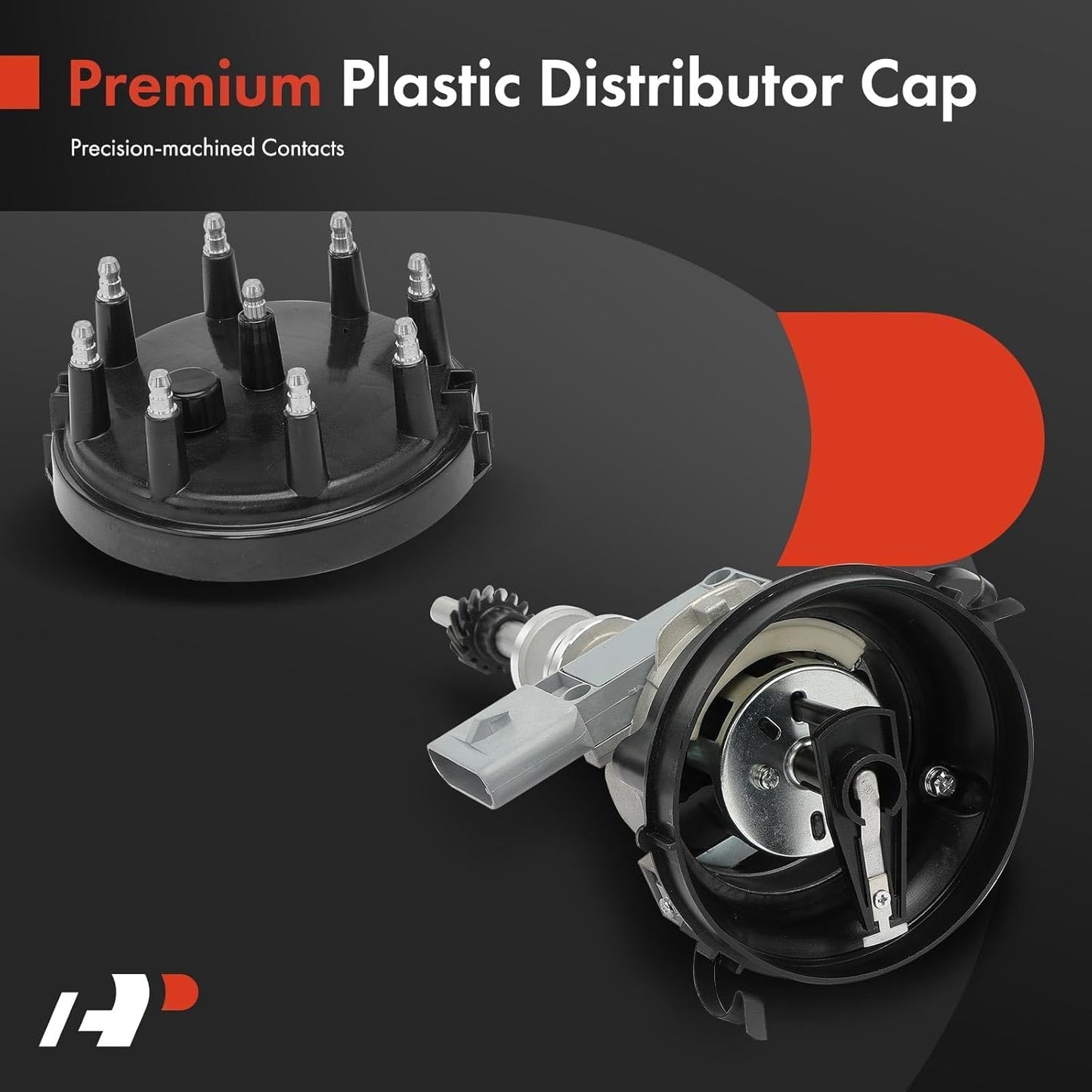 A-Premium Ignition Distributor with Cap and Rotor Compatible with Ford F-150 F-250 1985-1991, Bronco 1985-1991, E-150 Econoline, E-150 Econoline Club Wagon, E-250 Econoline 1986-1991, LTD 1986, 5.0L