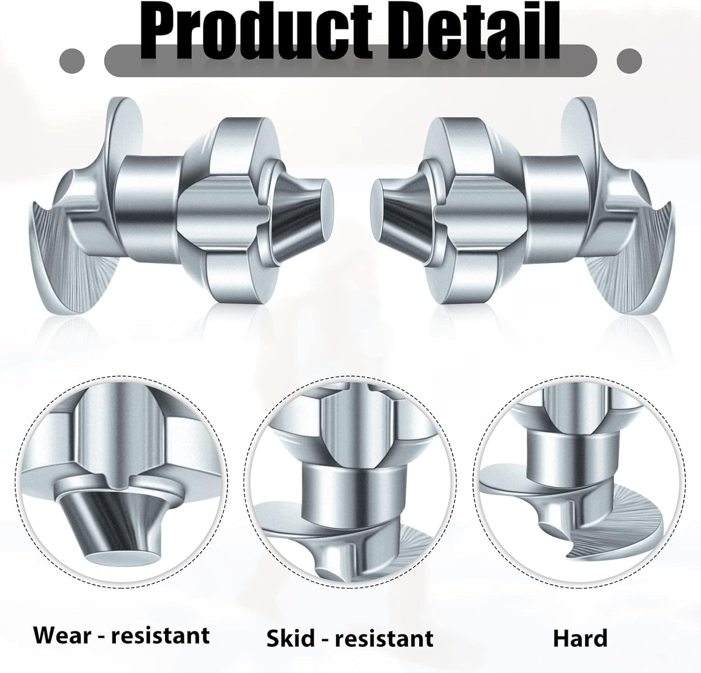 Carbide Spikes for Truck Tires - Snow Studs for Snowmobile & Racing Car - 7 x 9.9 mm (101 Pieces) with Installation Tool