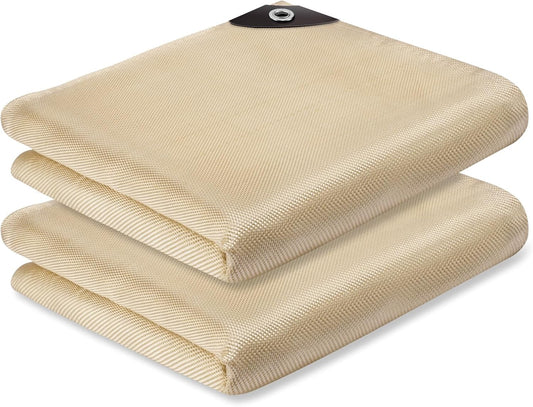 2 Pack Welding Blanket 6x8 ft - Heavy Duty Fiberglass Fire Resistant Blankets, 1022 °F High Temp Insulation Blanket, Heat Resistant Fabric for Industrial, Smoker, Camping, Grill
