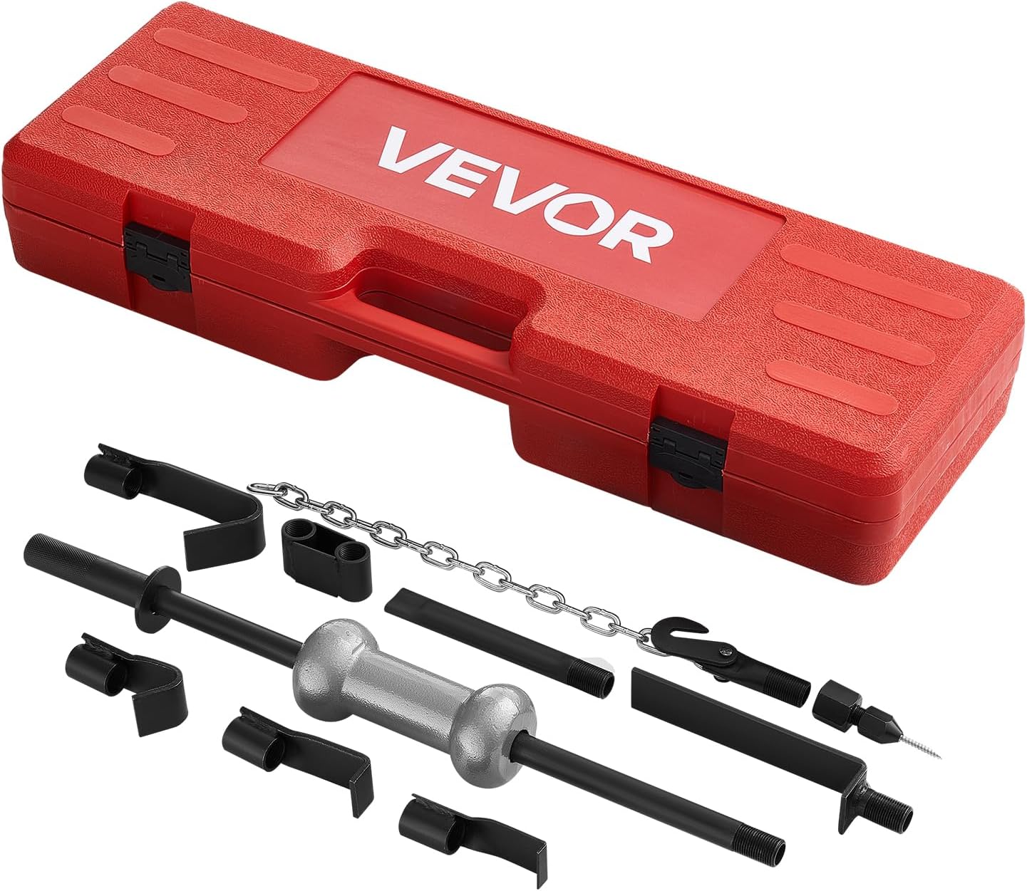 VEVOR Dent Puller Kit, 13 lbs 14-in-1 Slide Hammer Dent Removal Kit, Heavy-Duty Auto Body Truck Repair Automotive Damage Remover Tool Repair Frame with Carrying Case, Extension Rod, Non-Slip Handle