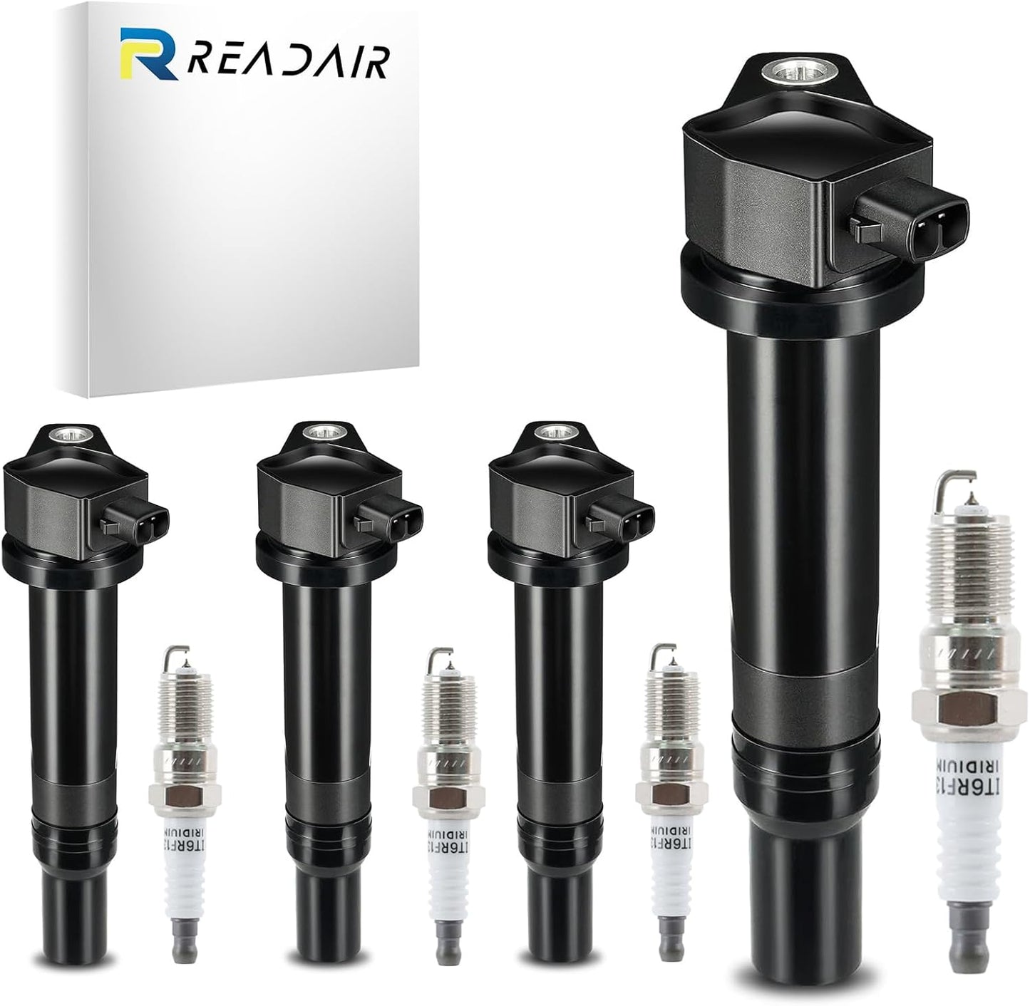 UF575 Ignition Coil & 1675 Double Iridium Spark Plug for Audi A3 A4 A5 A6 Q5 R8 TT RS4 RS5/Volkswagen Jetta Passat Beetle CC Golf GTI Replaces# C1627 07K905715F E1075