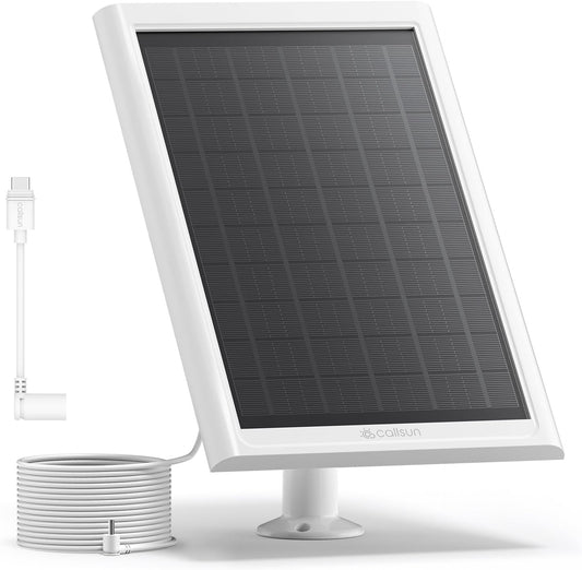 2 Pack - Solar Panel for Security Camera,6W Solar Charger for Ring Stick Up Cam Battery/Pro&Ring Spotlight Cam Battery/Plus/Pro,13FT Cable IP68 Waterproof USB-C and DC3.5mm Ports