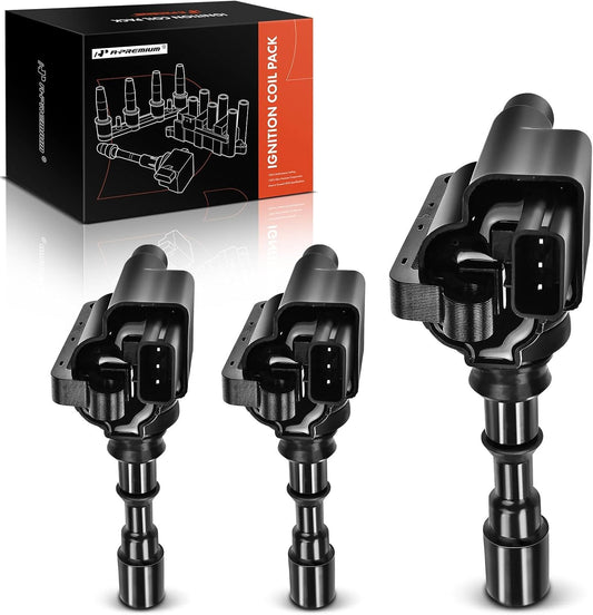 A-Premium Engine Ignition Coil Pack Set of 3 Compatible with Hyundai Santa Fe 2003-2006, XG350 2003-2005 & Kia Amanti 2004-2006, V6 3.5L Engine