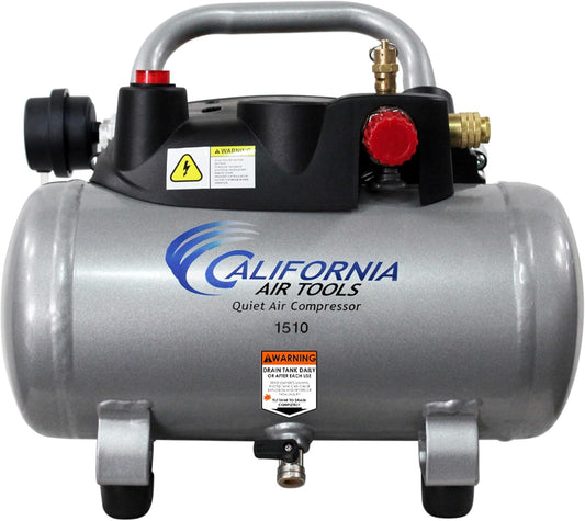 California Air Tools CAT-1510 1.0 HP Quiet, Oil-Free Air Compressor, 1.5 Gallon Tank Capacity, 75 dB Noise Level, Lightweight, Electric, Portable, for Home and Garage