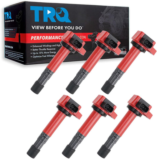 TRQ Performance Ignition Coil Set Compatible with 2001-2009 Acura MDX 2004-2007 Honda Accord 2003-2008 Pilot 2006-2008 Ridgeline Saturn Vue