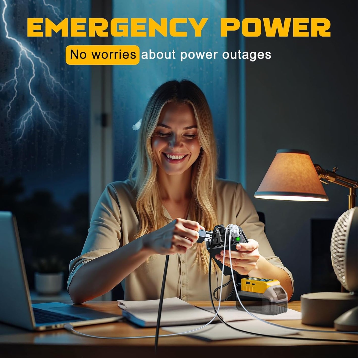 2PCS 300W Power Inverter 20V to 110V for Dewalt: VoLtTech Portable Battery Inverter Phone Charger Adapter with 2 AC Outlet & 2 USB Ports for Car, Vehicles, Laptop, Computer, Tools, Camping
