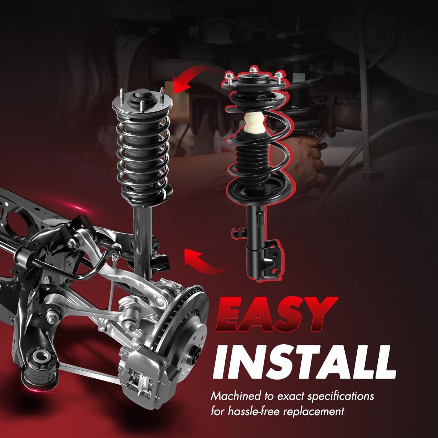 cciyu Complete Suspension Kit Fits 2006 2007 2008 2009 2010 2011 2012 for Toyota RAV4 Includes Front Strut Spring Assembly Rear shock absorber Stabilizer Bar Link