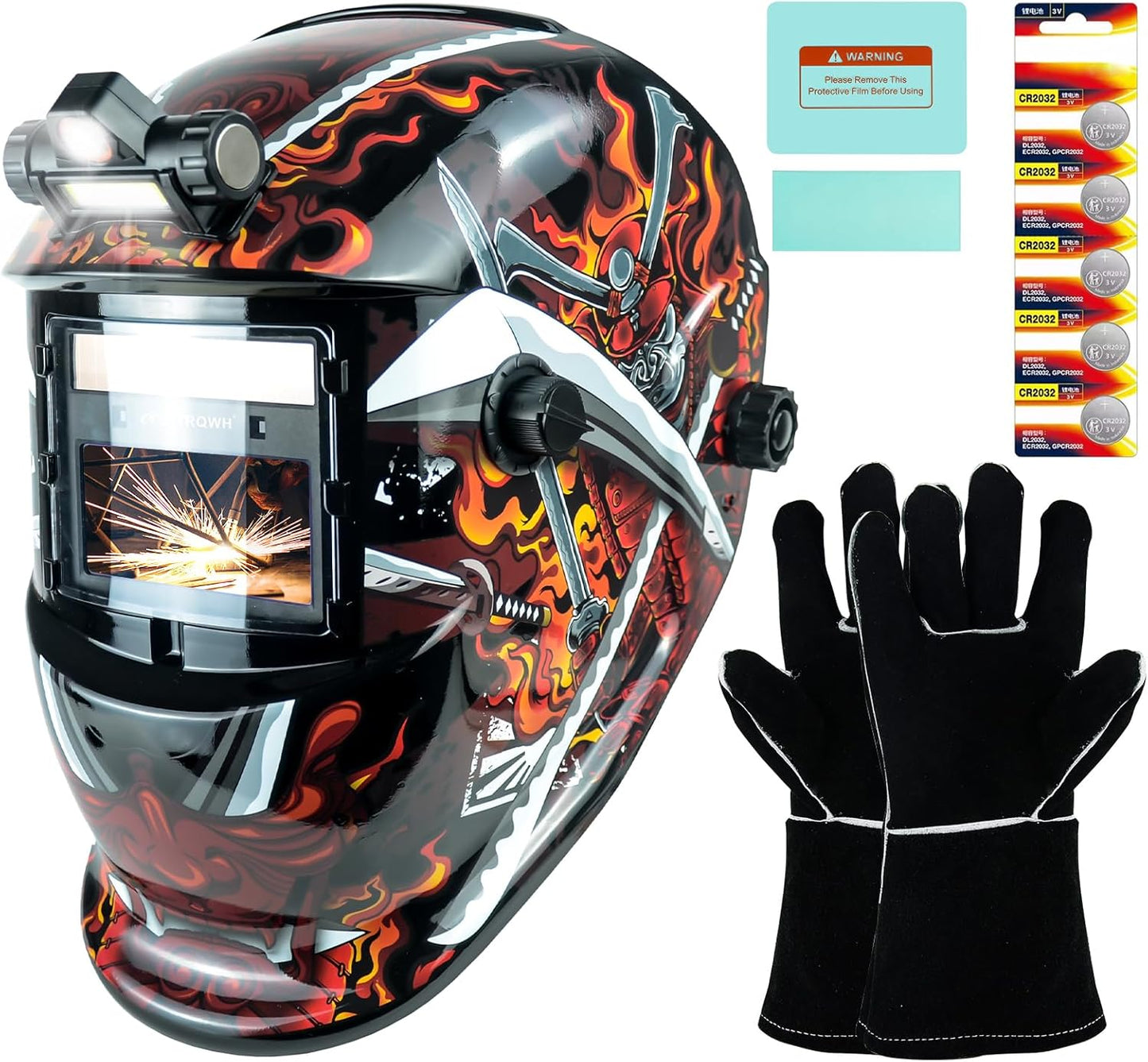 Welding Helmet Auto Darkening Welding Hood with Light True Color 1/1/1/2 Top Optical Clarity Wide Shade 9-13 Welder Helmet Welding Mask with Grinding (KTS-HD105)