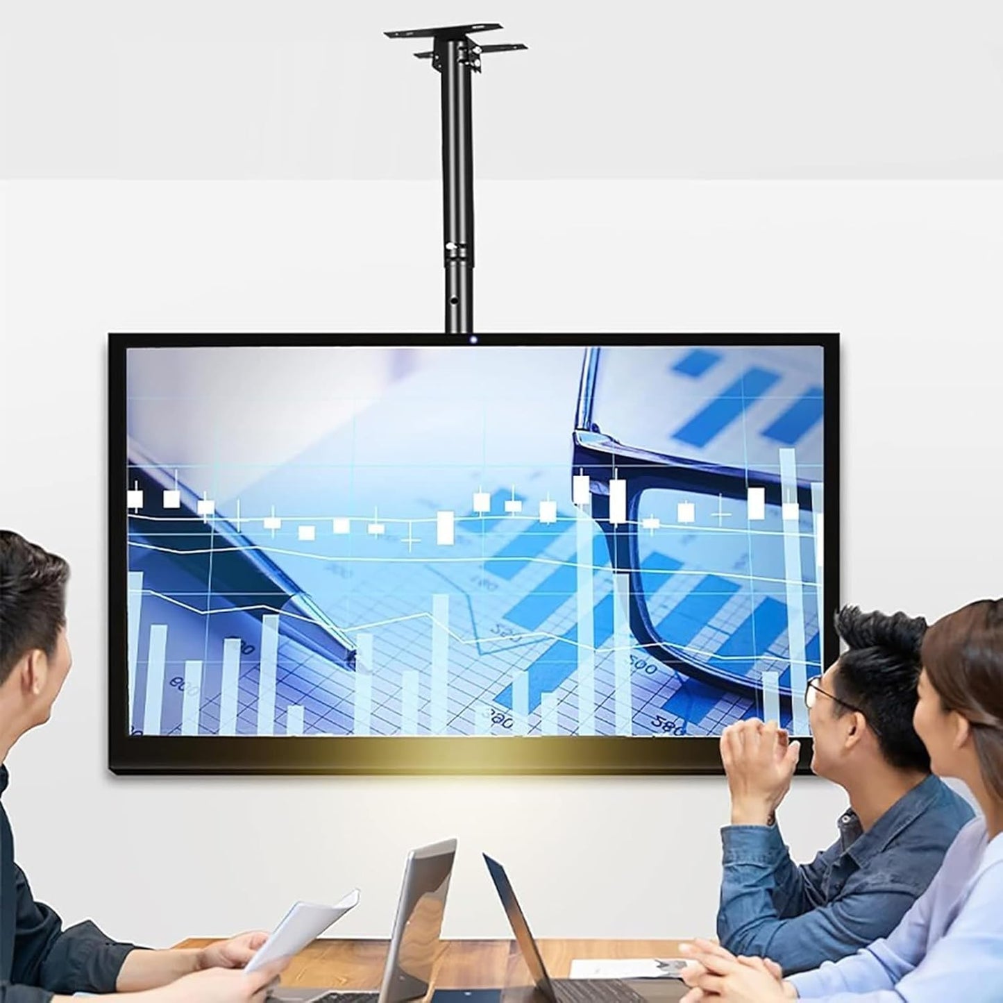 Ceiling TV Mount Stand - Full Motion 360° Rotating Tilt TV Wall Mount for 42-75 Inch LCD/Flat Screen TVs Max VESA 600x400mm Easy Installation Durable and Adjustable