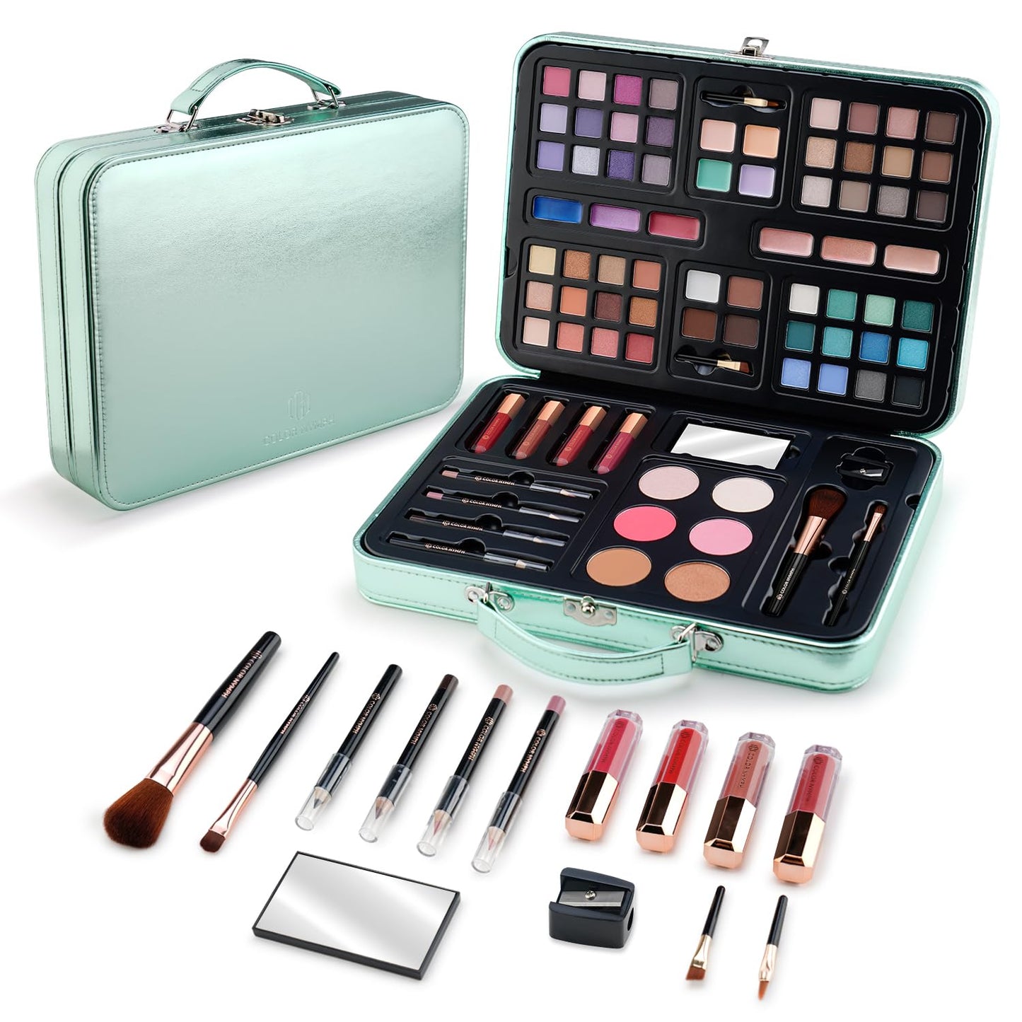 Color Nymph Makeup for Teens with Reusable Pink Handbag, All In One Girls Makeup Sets Makeup Kits for Girls Women with Eyeshadow Blushes Bronzer Highlighter Lipgloss