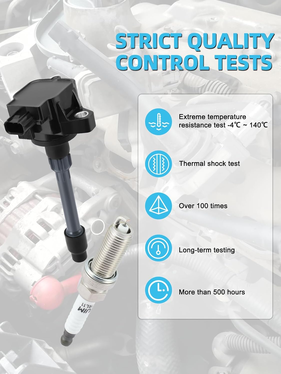 Set of 4 UF749 Ignition Coil Pack & Iridium Spark Plug For Honda Civic 2.0L 2016-2020,For Honda Fit 1.5L 2015-2019,Replace # CM11121A 305205R0013 305205R0003 3052059B013