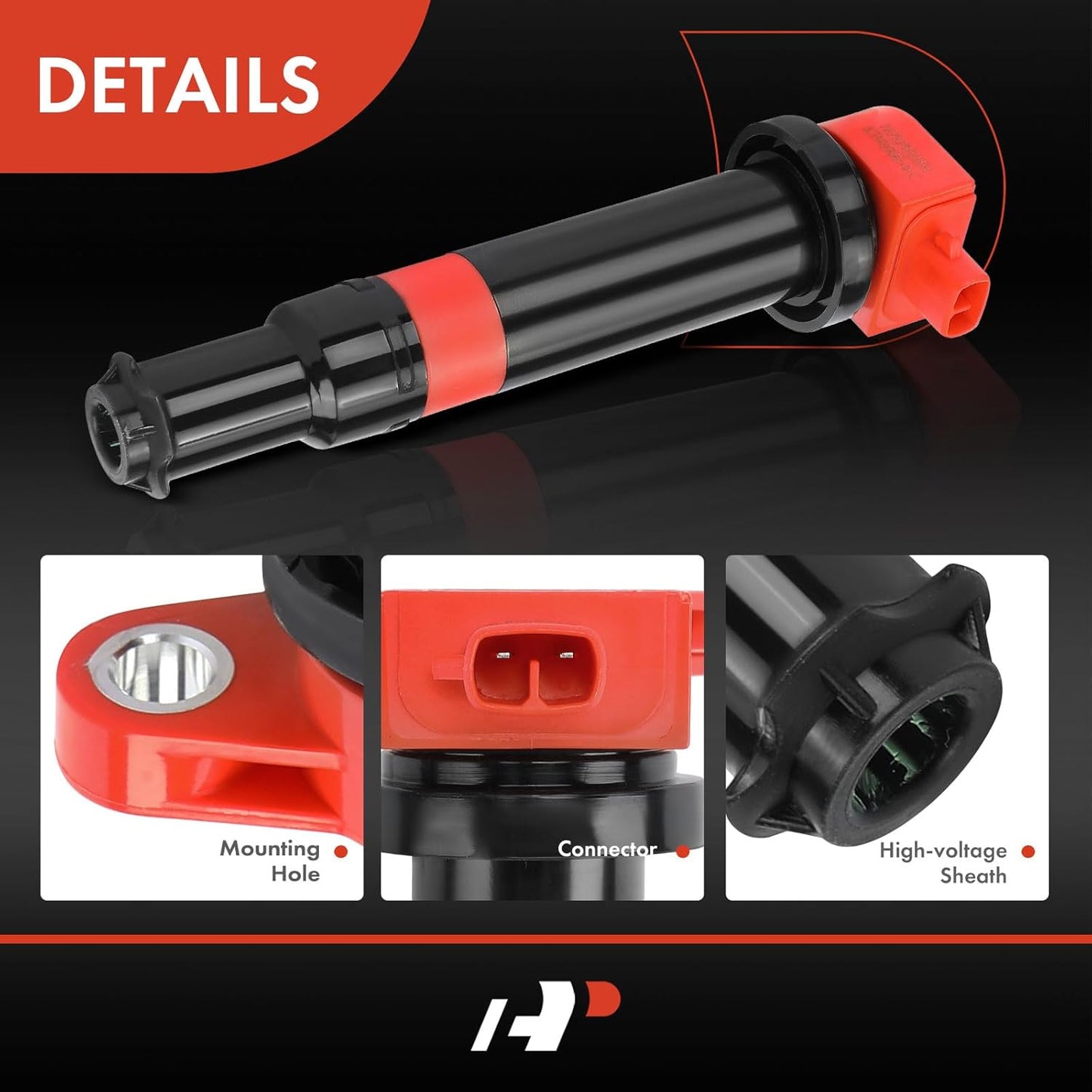 A-Premium Engine Ignition Coil Pack Compatible with Hyundai Accent 2006-2011 & Kia Rio 2006-2011, Rio5 2006-2011, 1.6L, 4-PC Set