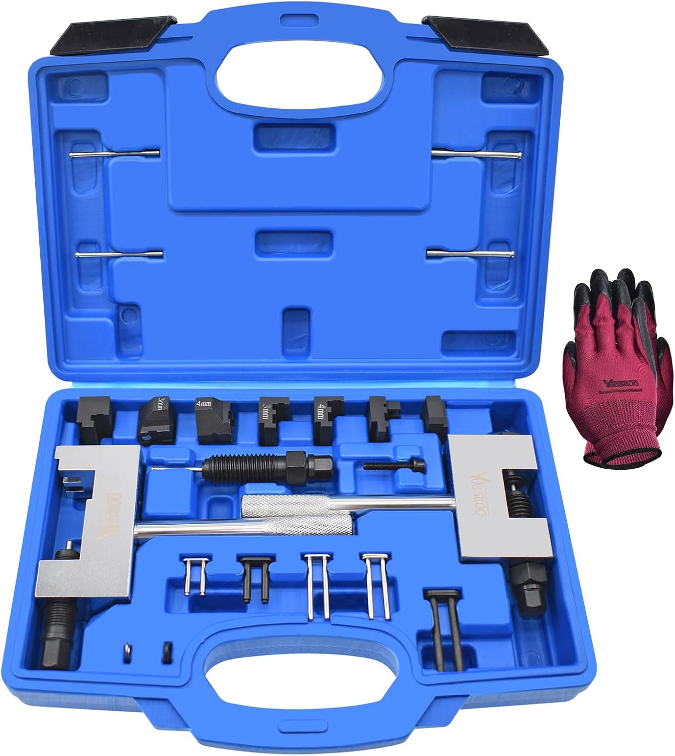 Camshaft Locking Alignment Timing Tool Kit, Compatible with Mercedes Benz M133 M270 M274, 15pcs Set with Carrying Case & Gloves