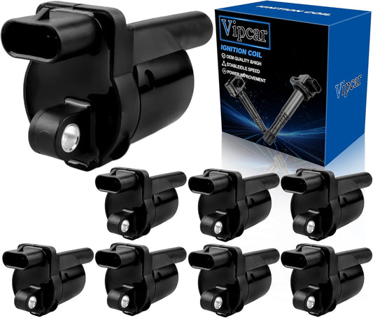 8Pcs Ignition Plug Coil Pack Compatible with Chevy/GMC 2014-2019 Silverado/Sierra 1500 4.3/5.3/6.2L V8, 2015-19 Suburban, 18-19 Tahoe, Corvette Camaro Escalade CTS, #UF743, 12621750, 12658183