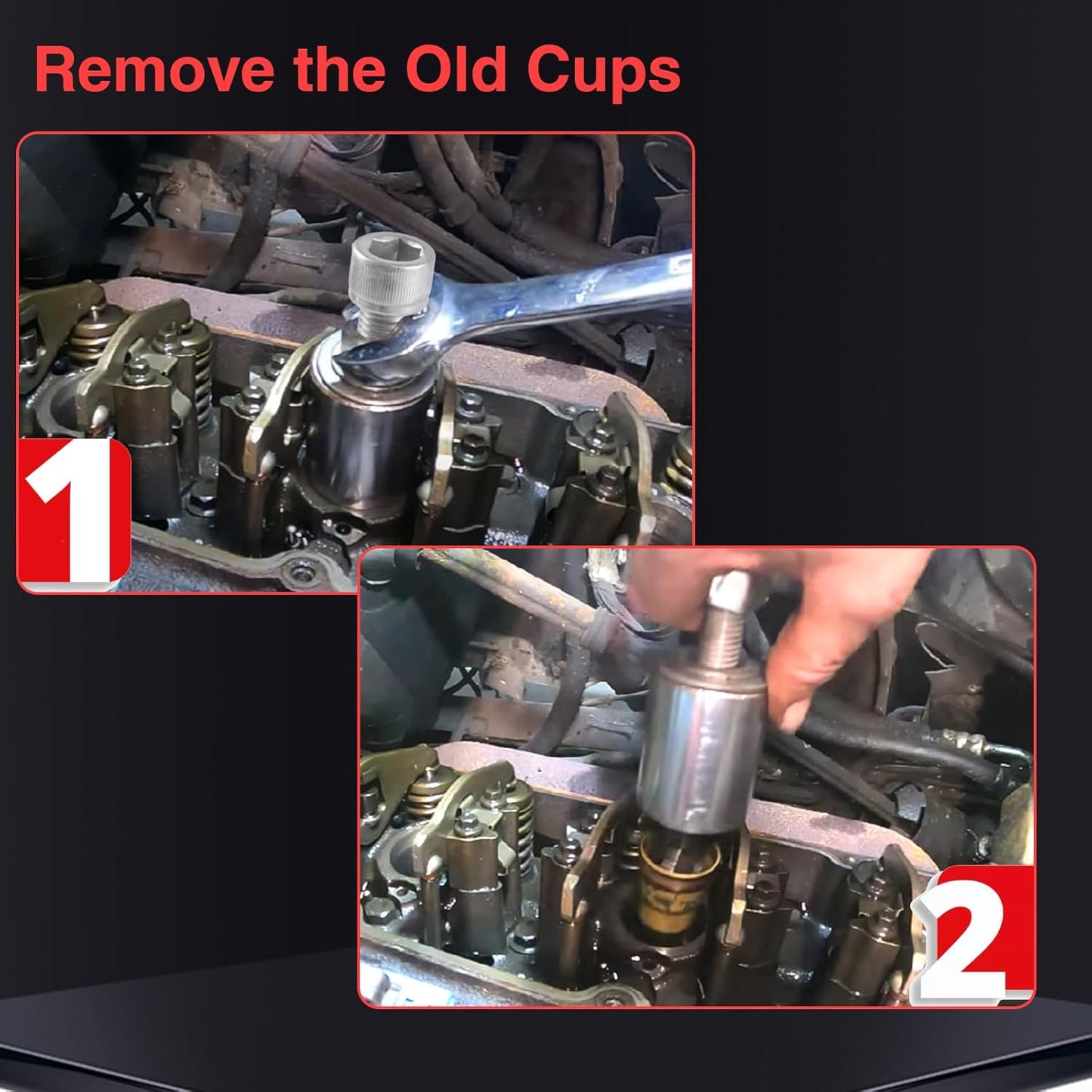 Upgraded Injector Sleeve Cup Removal Installation Tool Kit Compatible with Ford E-Series 7.3L,Ford F-Series 7.3L,Ford Excursion 7.3L,Ford Powerstroke 7.3L,Ford Navistar 7.3L 1994-2003