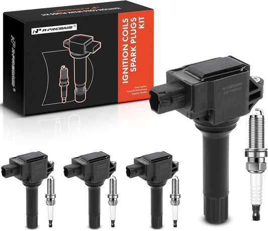 A-Premium Set of 4 Ignition Coil Pack and Iridium Spark Plugs Compatible with Subaru Outback 2015-2019 2.5L, Forester 2017-2018, Crosstrek 2016-2017, Legacy 2015-2019, XV Crosstrek 2015