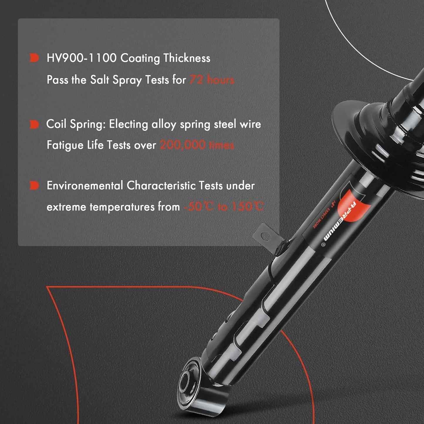 A-Premium Front Shock Absorber Strut Compatible with Lexus GS300 2006, GS350 2007-2011, RWD, 2-PC Set