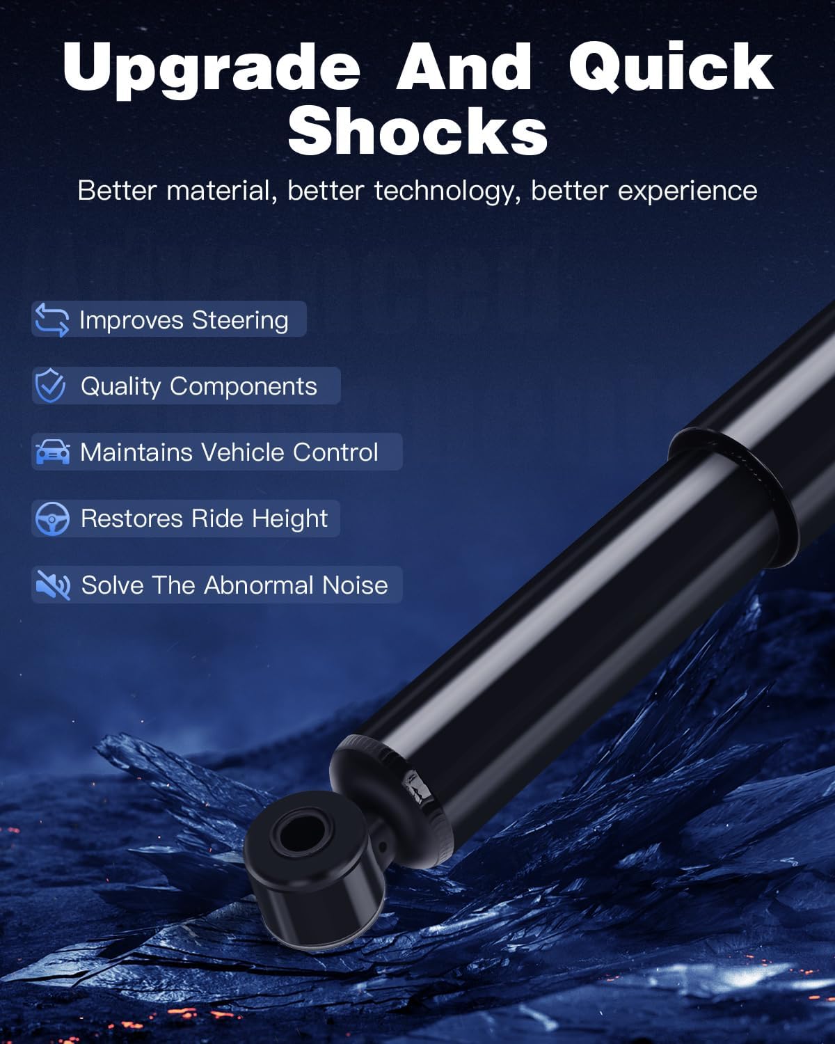 Shocks Frontier,ECCPP Front Rear Shocks Absorbers for Nissan Gas Struts Fits 2000 2001 2002 2003 2004 for Nissan Frontier,2000-2004 for Nissan Xterra Auto Shocks 344469 37245 344015 911172 (Set of 4)