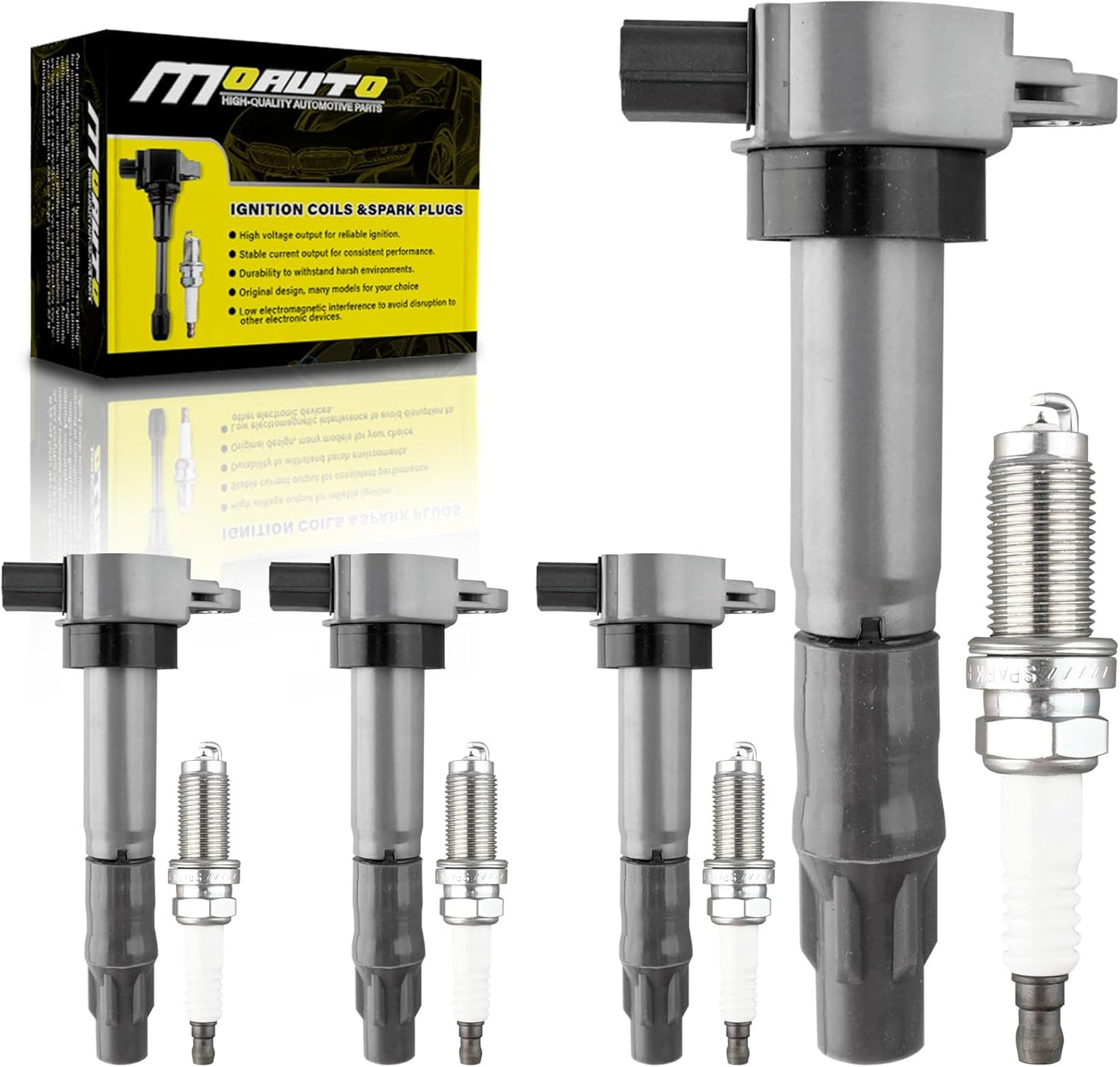 Set of 4 Ignition Coils Pack UF781 3052059B013 & 4 PCS Iridium Spark Plugs Compatible with Honda Accord CR-V Civic Insight RDX 2017-2021 1.5L 2.0L