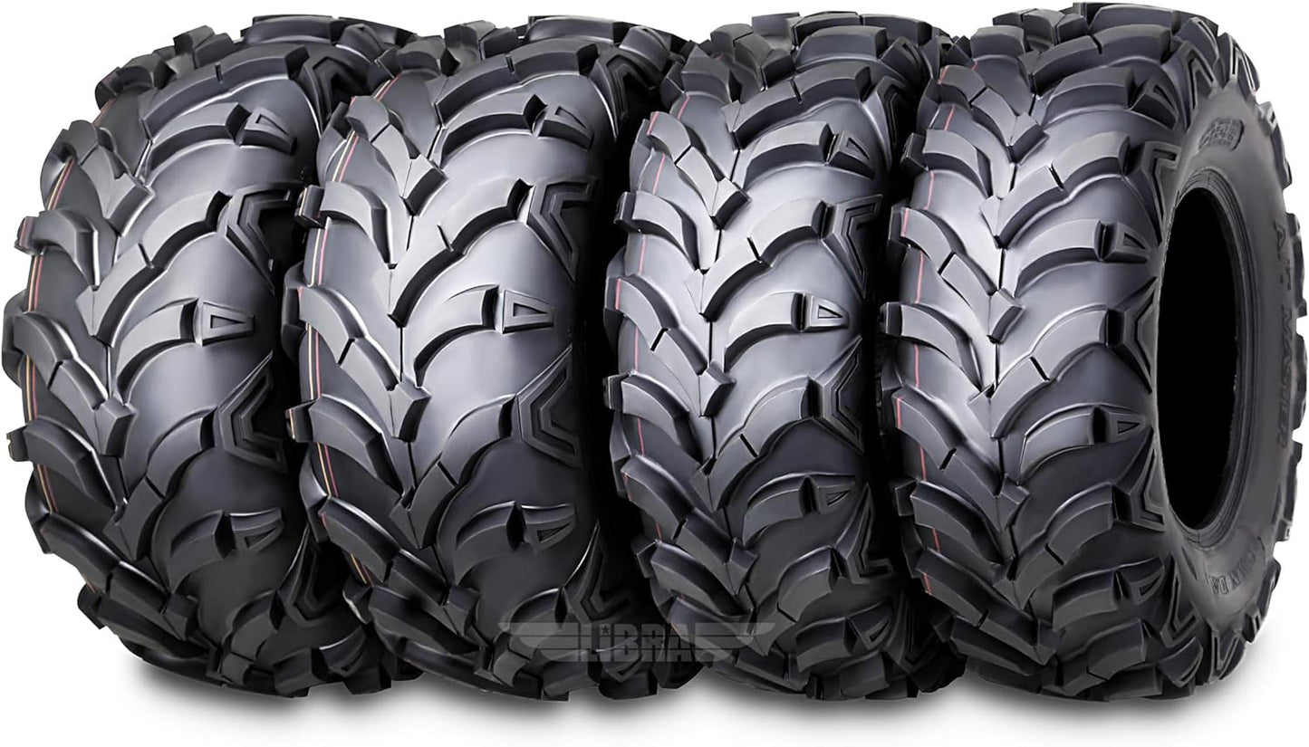 WANDA Set of 4 ATV/UTV Tires 25X8-12 25X10-12 P341 Solid Deep Tread for 2005-2014 HONDA FOREMAN 500