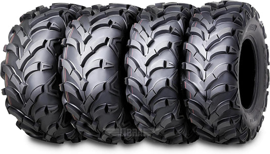 WANDA Set of 4 ATV/UTV Tires 25X8-12 25X10-12 P341 Solid Deep Tread for 2005-2014 HONDA FOREMAN 500