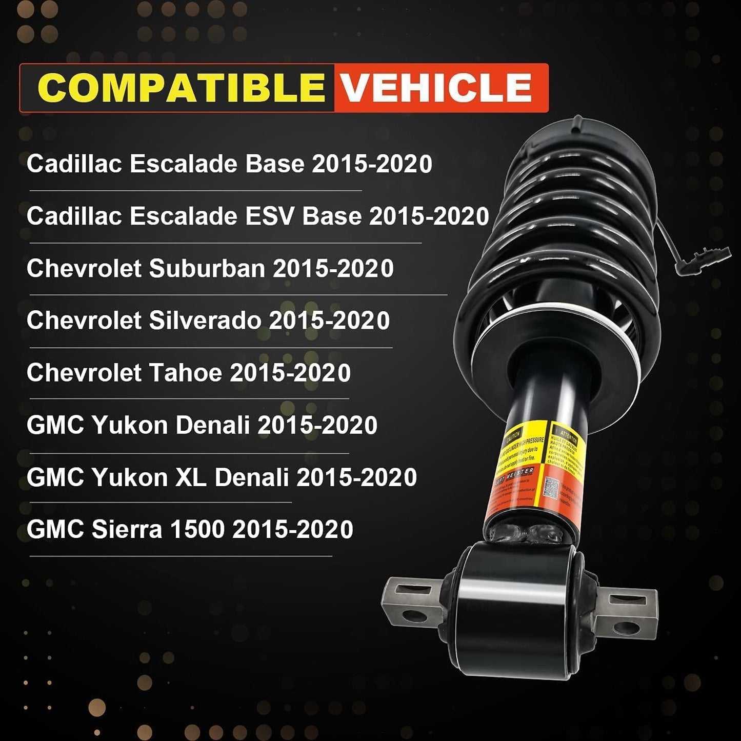 84176631 84176675 4PCS Front & Rear Shocks Struts Assembly Magnetic Ride Control Suspension Compatible with Cadillac Escalade fits for Chevy Tahoe Suburban fits for GMC Yukon XL 2015-2020