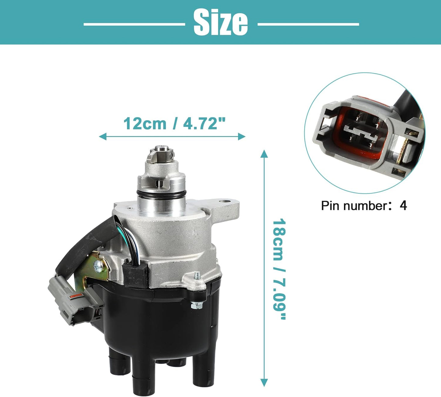 X AUTOHAUX Replacement Ignition Distributor for Toyota Corolla 1.6L 1.8L 1996-1997 for Toyota Celica ST 1.8L 1996 1997 1.8L 19050-16030 606-58828 690-117