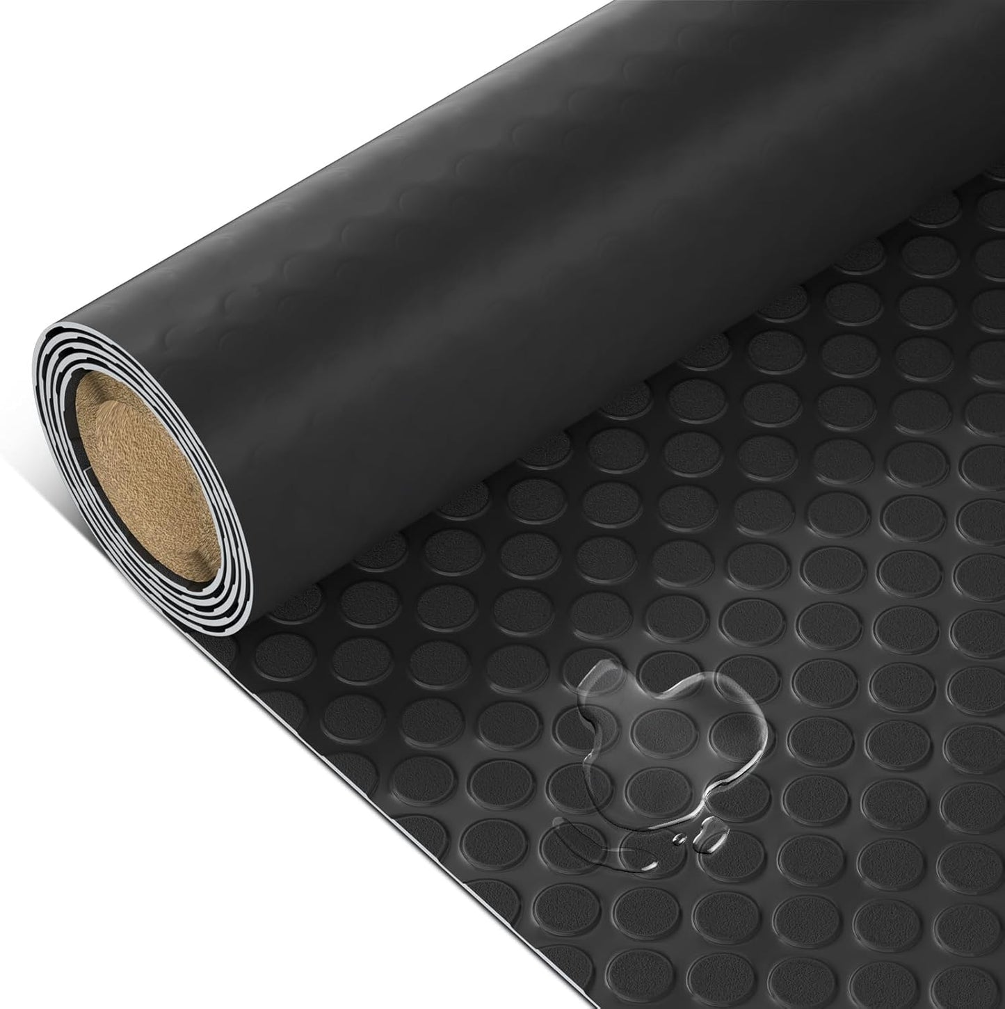 TRIPOWER Heavy Duty Garage Floor Mats - 7.5 x 20 FT, Diamond Plate, Anti-Slip and Waterproof PVC Garage Flooring Roll for Under Car, Trailer, Porch, Grey