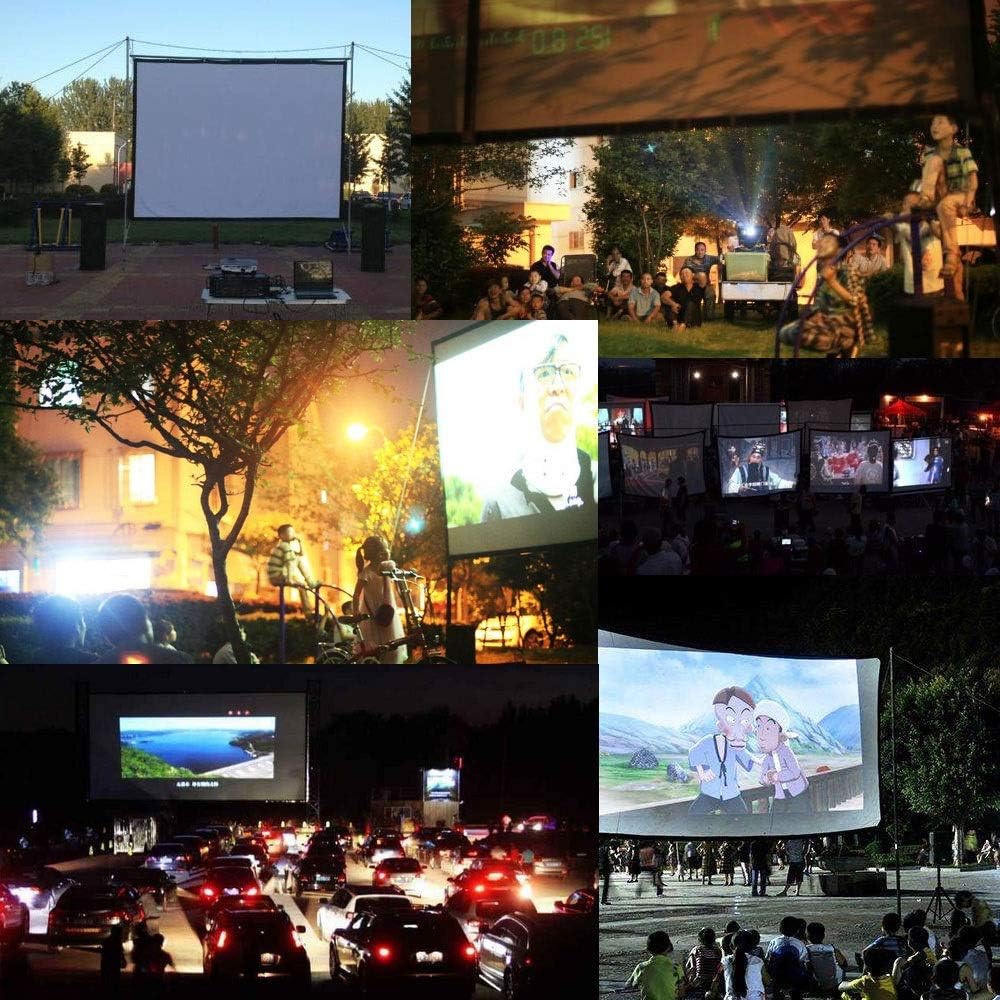 100inch 120inch 16:9 Portable Foldable Front Rear Home Theater Outdoor Movie Wall White Projector Projection Screen for Projector (Size : 120 inch)