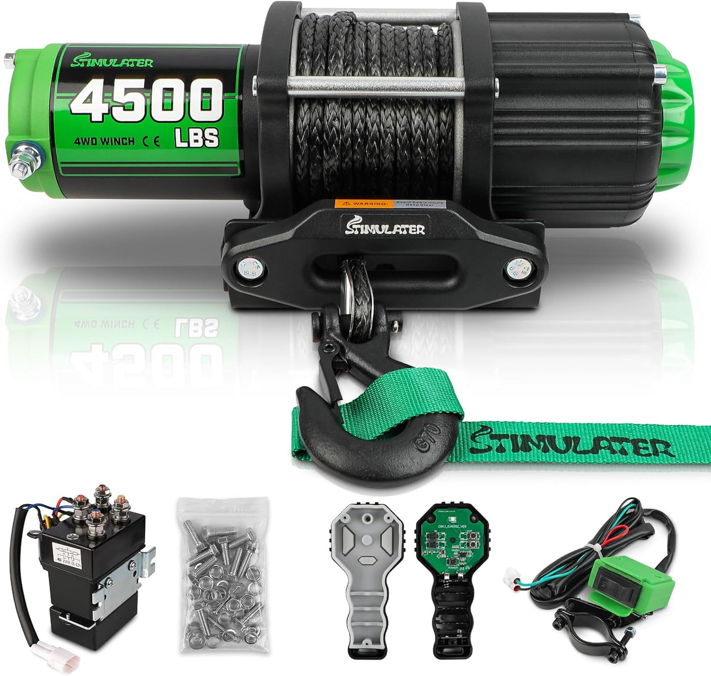 3000lb ATV Winch,Electric Winch 12V,Steel Cable Winch, with Wireless Remote and Manual Switch, with Hawse Fairlead & Hook,IP67 Waterproof,Suitable for Most Trailers and ATV winchs