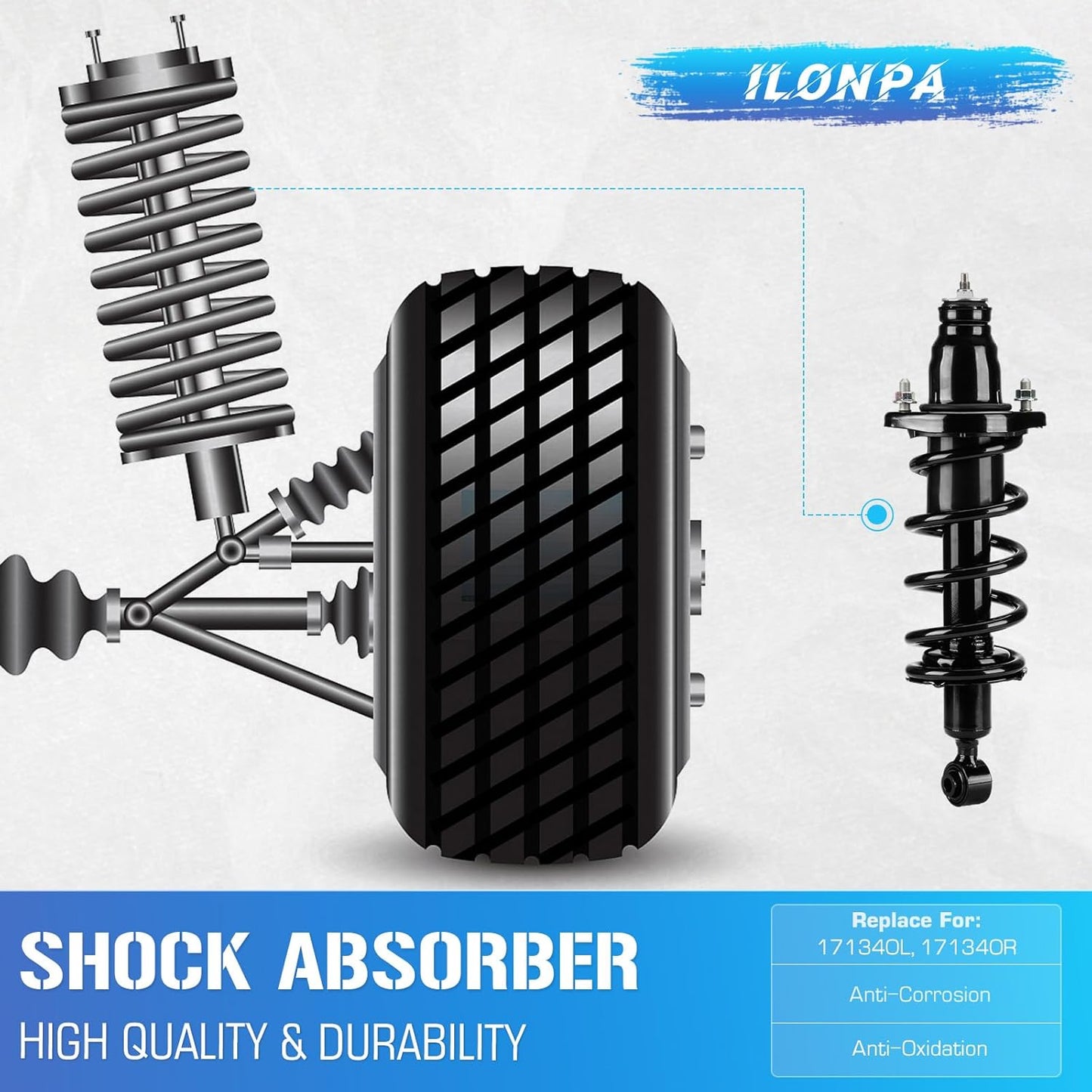 171340L 171340R Rear Pair Struts Shock Absorbers Assembly w/Coil Spring for Honda Civic (Exc. SI/SIR) 2001 2002 2003 2004 2005