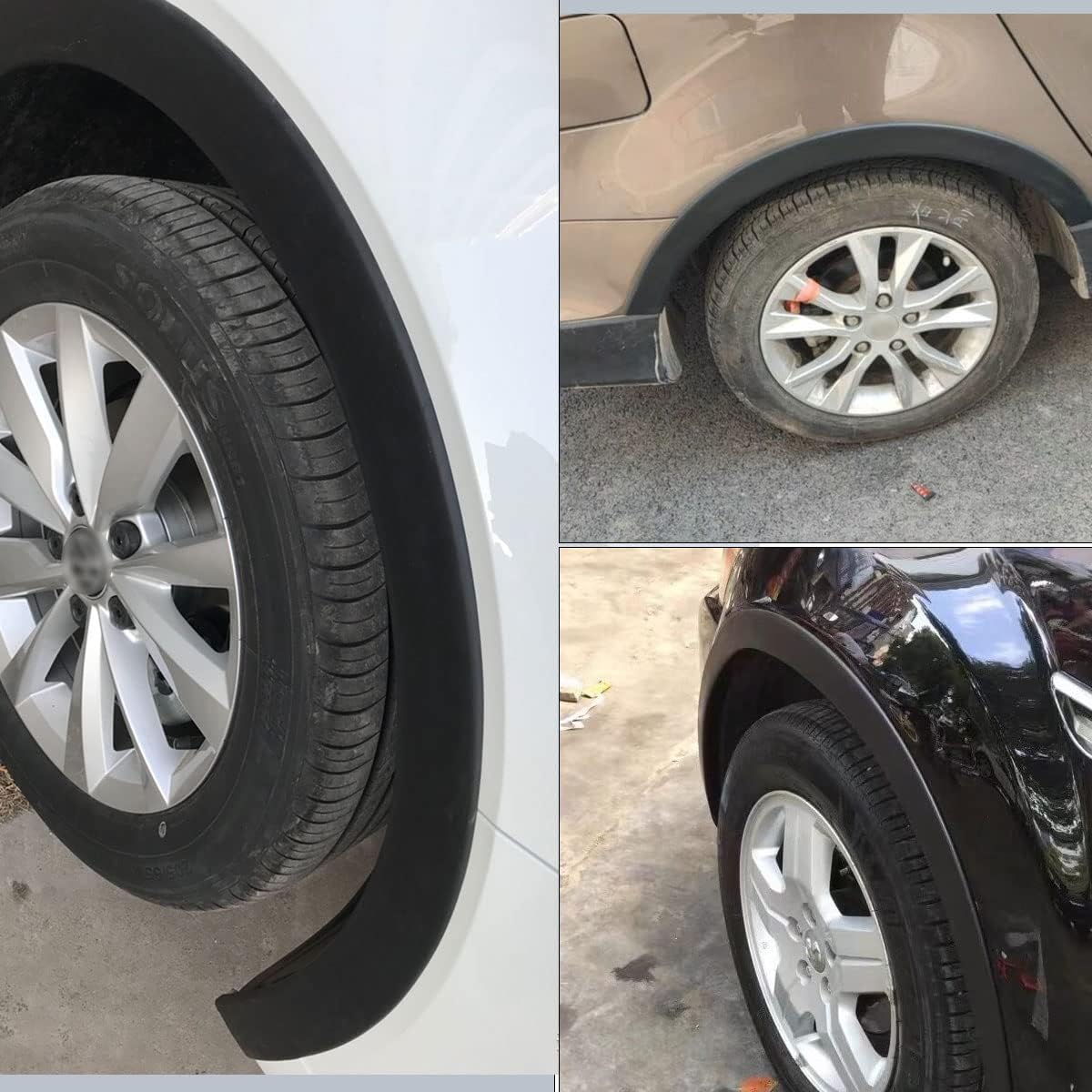XmuxHai 2.17In(5.5CM)*11.5FT*2PCS Car Wheel Eyebrow Arch Trim Lips Strip Fender Flare Protector Universal Rubber Wheel Eyebrow Protector for Car and Truck Fender Flare Edge Trim (5.5CM)