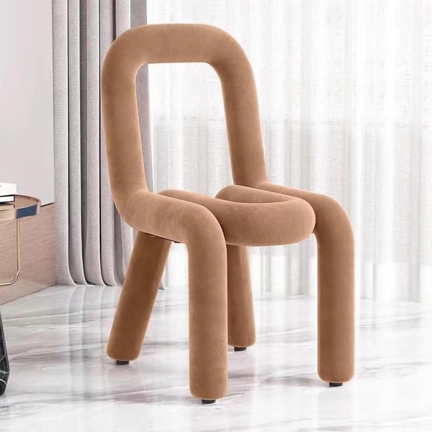 Vanity Chair with Back, Modern Ottoman - Soft Padded Seat, Makeup Stool Velvet Footrest Accent Chair for Home, Garden, Bedroom - Armless Luxury Chair for Living Room, Entryway