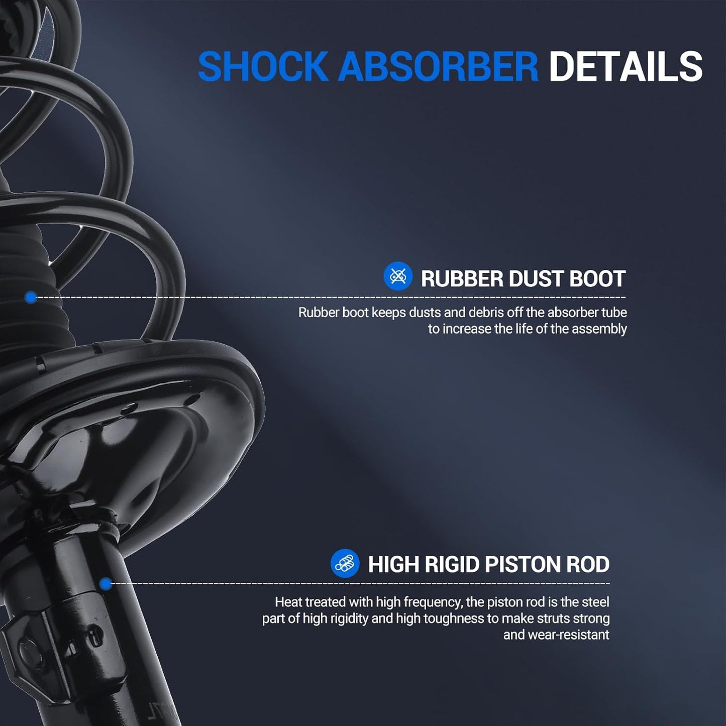 Autoround Front Complete Strut w/Coil Spring Assembly Compatible with Scion TC 2005 2006 2007 2008 2009 2010-172391 172390