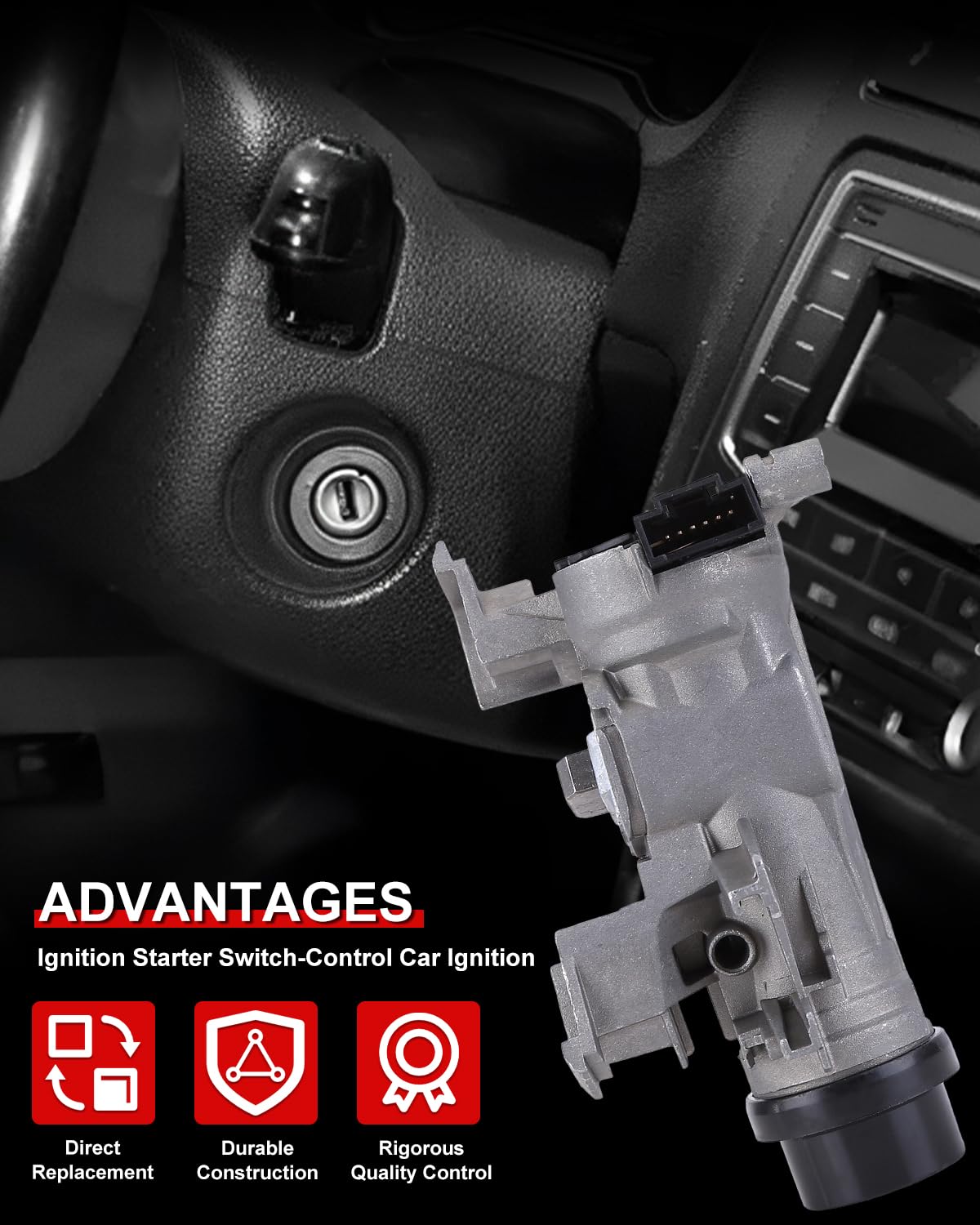 1K0905851B Ignition Switch Lock Cylinder Assembly for 2012-2019 Passat &amp; 2005-2018 Je-TTA &amp; 2014-2019 Golf &amp; 2006-2009 Rabbit &amp; 2009-2019 Tiguan W\/Intelligent Key Shell Replace ILA740, 1131NC12919