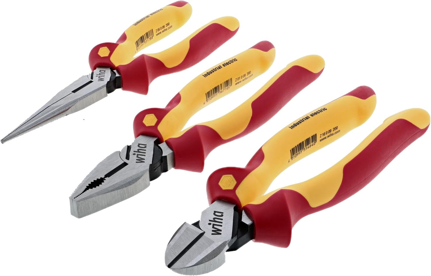 Wiha 32981 Insulated Industrial Pliers/Cutters Set, 3-Piece