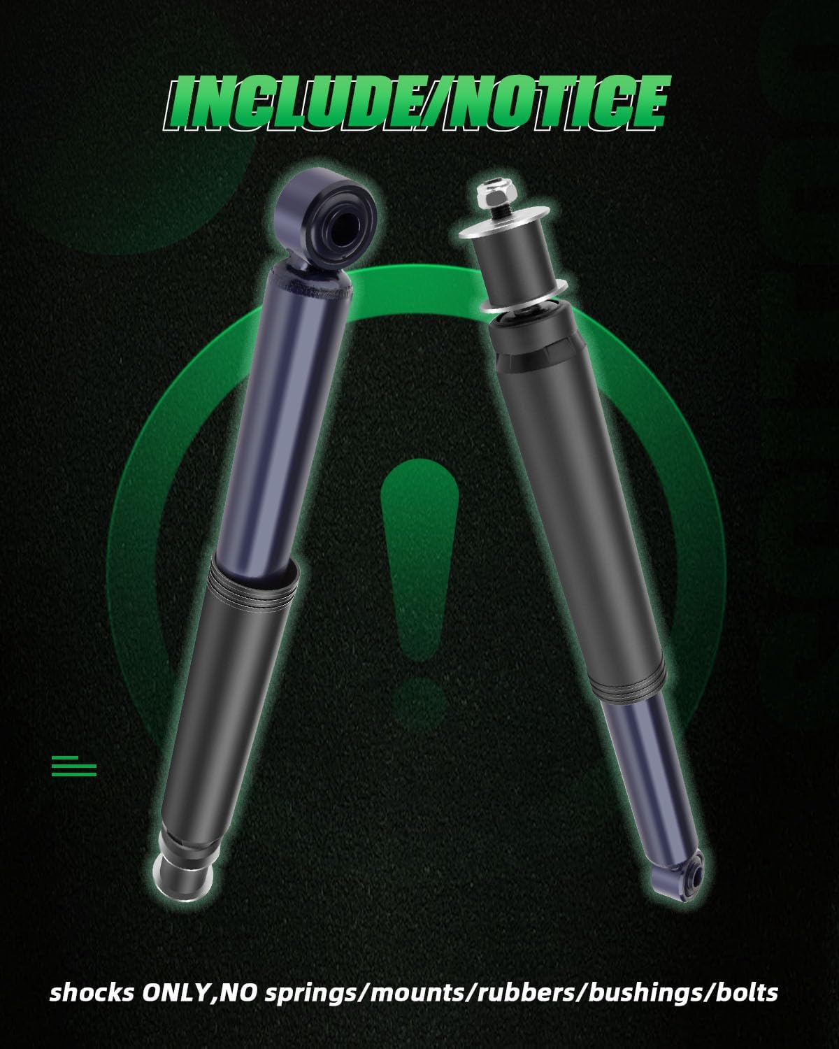 SCITOO Rear Auto Shocks Set, Fit for 2002-2005 Kia Sedona, Black Gas Struts Shock Absorber Set of 2 Bare Struts