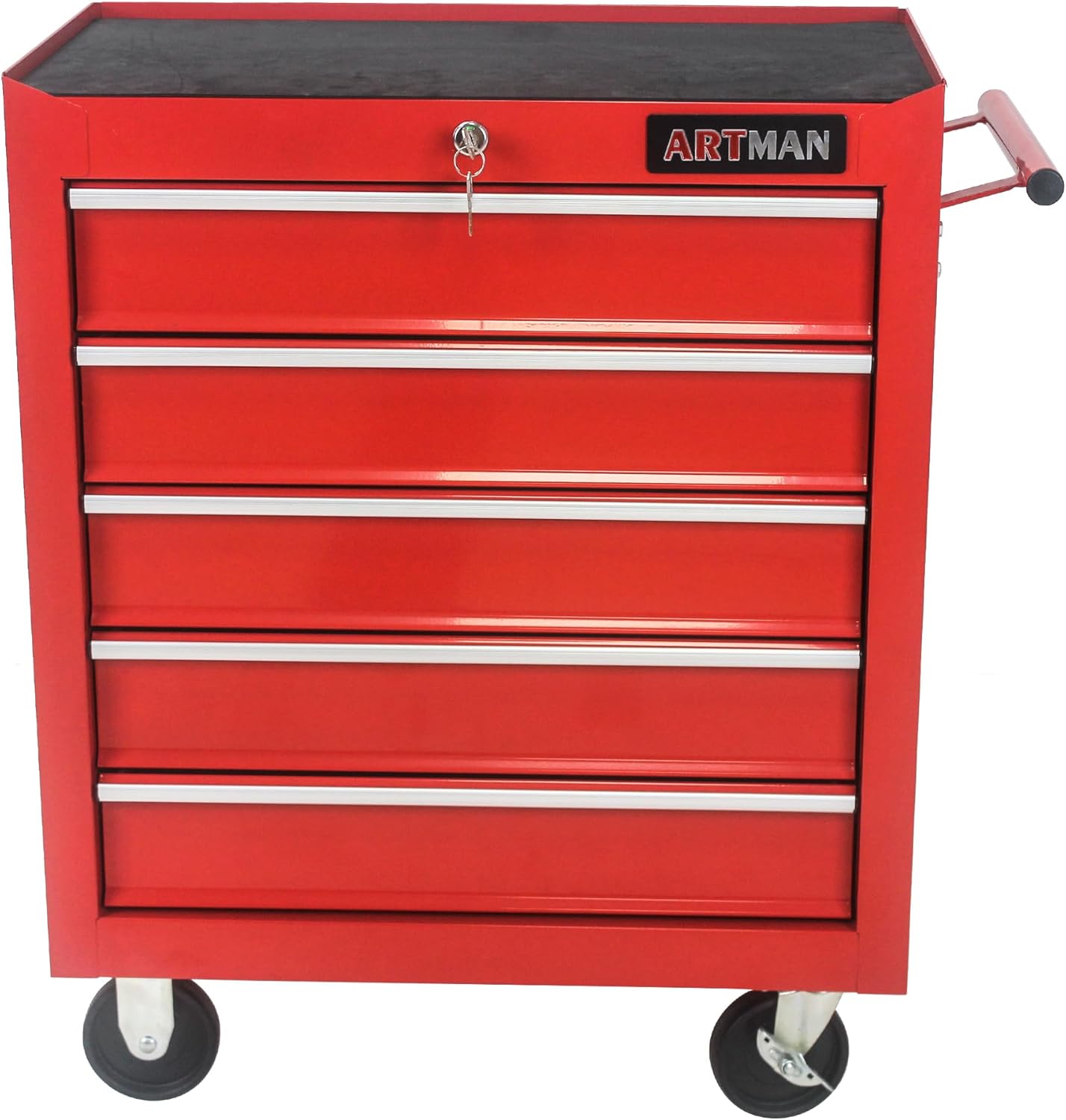 7-Drawer Metal Rolling Tool Chest with Wheels,Tool Storage Cabinet with Locking System,Multifunctional Tool Cart with Wheels for Garage, Warehouse, Workshop, Repair Shop (Black+Blue)