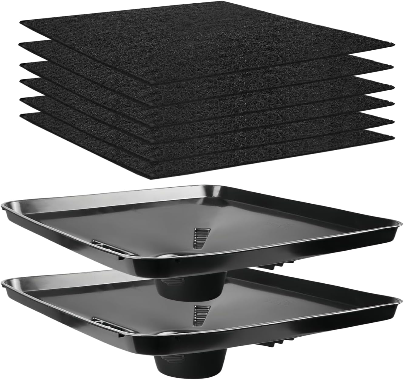 2Pack Transmission Drain Pans 17892 for Lisle Oil Drains, 6Pcs 22'' Oil Drain Splash Pads, Large Fluid Catch Pan Square Oil Drain Pan Fits Different Funnels Keep Floor Clean
